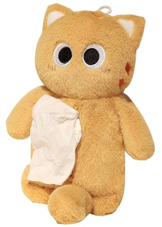 Huvqianu Estuche de Peluche para lápices de Gato, Bolsa de cosméticos de Animales de Dibujos Animados, Bonita Caja de pañuelos de Gato, Bolsa de Almacenamiento Multifuncional para Gatos, Estuche