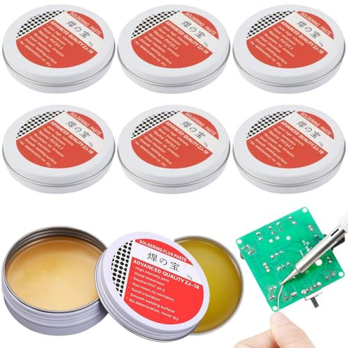 Pâte à Souder,6 piècePâte à Souder à L'étain,Flux Pâte à Braser,Outil de Réparation de Soudage Mécanicien,Prcatical Accessoires Soudure,Nettoyage Outil Réparation Soudage,pour Soudure Électrique Sans