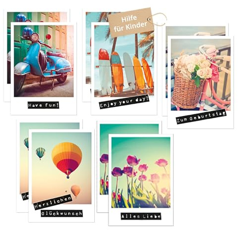 Unicef Grusskarten Set Postkarten Polaroid | 10 Postkarten inkl. 5 Motive