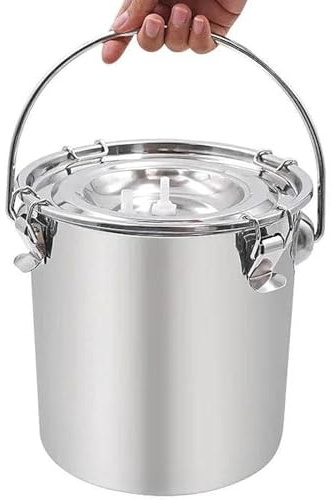 Ijksbehjf Cubo de recolección de leche resistente de 3L/5L para animales lácteos, acero inoxidable, para ordeñar animales de granja, accesorios para ordeñar vacas