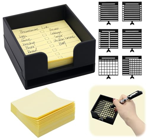 Shimmering Goldfish Sticky Note Holder with 6 Templates & 200 Sheets – Drawer-Style Desk Organizer Compatible with Post-it 3×3, Perfect for Planning, to-do Lists, and Daily Focus