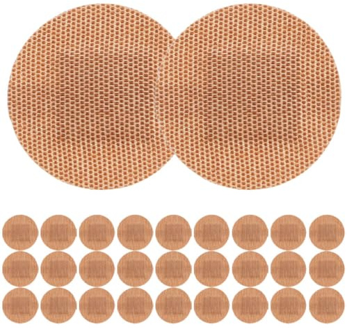 Abaodam Vendajes Adhesivos Transpirables de Tela Elástica para Dedos y Articulaciones, 50 Uds Redondos 30mm, Vendajes Autoadhesivos para Cuidado de Heridas y Prevención de Ampollas,