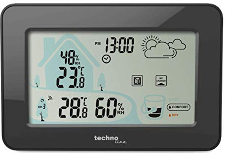 WS 9490 WETTERSTATION MIN/MAX TEMPERATUR LUFTFEUCHTE WECKER SCHWARZ INKL. SENDER