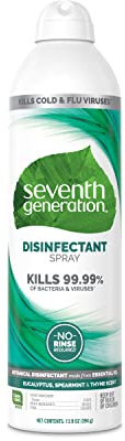 Seventh Generation Disinfecting Spray, Eucalyptus and Thyme, Disinfectant Made from Essential Oil, 13.9 Oz
