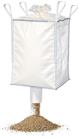 PAMPOLS Sacos de Obra de Gran Capacidad | Big bags para Escombros, Desechos, Jardinería o Tierra 90x90x140cm - 1250kg con Válvula de descarga y camisa