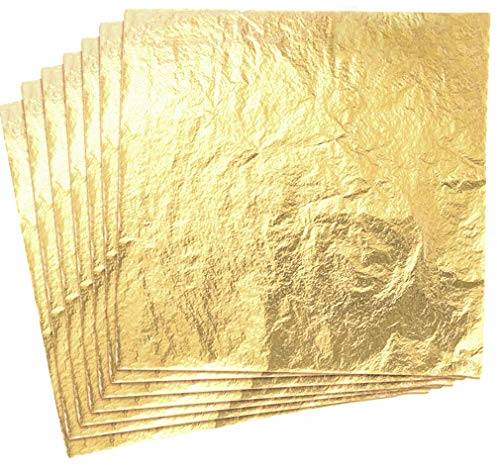 Silithus 100 Sheets Imitation Gold Leaf for Art, Crafts Decoration,Decoration DIY, Gilding Crafting, Frames, 5.5 by 5.5 Inches