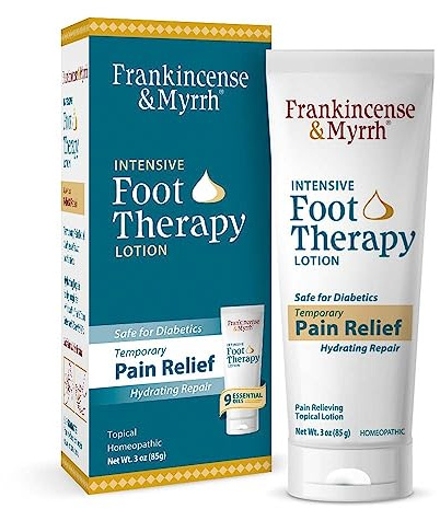 Frankincense & Myrrh Foot Pain Relief Cream - Intensive Foot Therapy Lotion - Diabetic Nerve Pain Relief Cream | Restless Leg Syndrome | Frankincense Essential Oil, 3 Ounce (1-Pack)