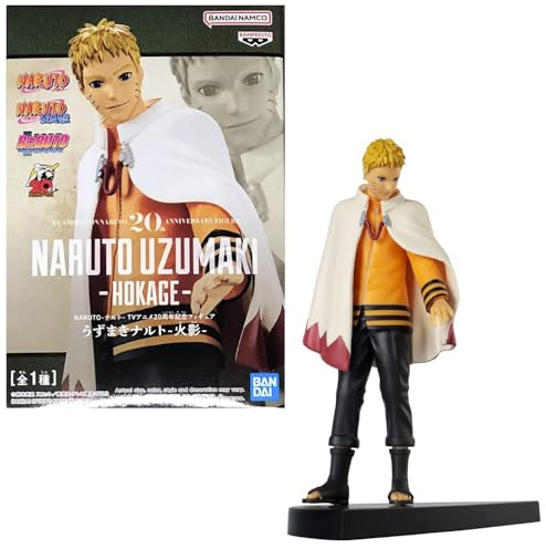 Banpresto Figure Statue UZUMAKI NARUTO HOKAGE 20th Anniversary BAN19134 - Height 16cm - Multicolor