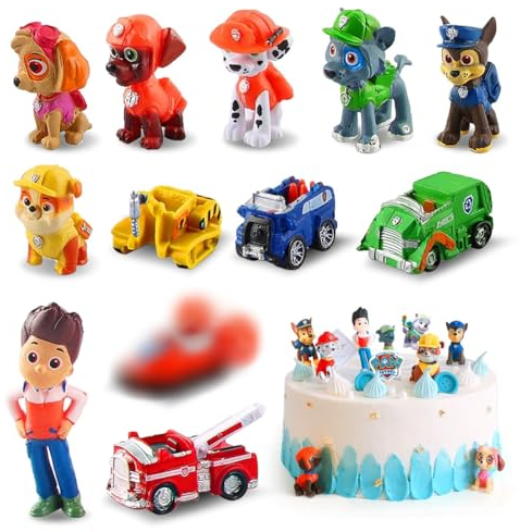 Décoration Cupcake Pat Dog, 12 Pièces Decoration Gateau Enfant, Topper Cupcake, Figurine Gateau, Decoration Anniversaire Gateau, Deco Gateau Anniversaire Fille, Garçon