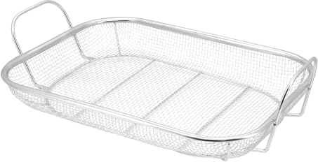 Beowanzk Stainless Steel BBQ Barbecue Grill Basket, Large BBQ Grill Rack, BBQ Stand | Grill Mesh | BBQ Grill Tray For Camping, Party