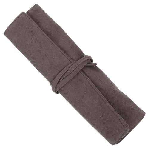 PRETYZOOM Portaposate, cucchiaio, forchetta, coltello, valigetta multifunzione, lino da viaggio grigio scuro