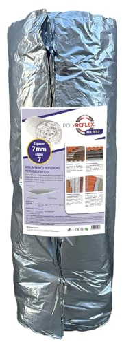 POLYREFLEX MULTI 7-7 (1,25X20 m)|Aislante Termico para Paredes, Fachadas, Techos, Cubiertas,Ventana, Suelo,Coche,Garaje,Camper |Válido para cualquier tipo de construcción| 7 Capas | 7mm Espesor| 25m²