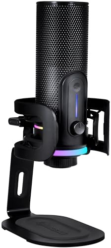 Streamplify MIC PRO RGB Mikrofon, Studioqualität, Fortschrittliche Geräuschunterdrückung, 192kHz/24bit, 10 RGB Lichteffekte, 4 wählbare Richtcharakteristiken