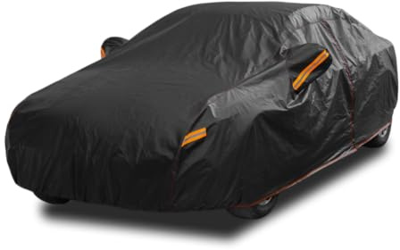 AltoCover 6 Layer Heavy Duty Car Cover Waterproof All Weather Protection with Cotton Liner, Full Exterior Outdoor Cover for Sun Rain Snow UV Protection, Fits Sedan 186-193 inchs