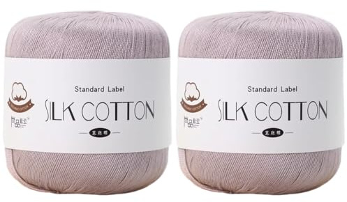 Bakermiche 2 x 50 g silkesbomullsgarn, medeltjocklek, 30 färger, idealisk för virkning, stickning, gör-det-själv-vävning, handbroderi