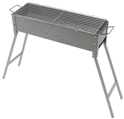 Barbacoa de carbón vegetal plegable de aleación para camping, barbacoa, barbacoa, portátil, barbacoa, pícnic, camping, 60 x 18 x 65 cm, con superficie de barbacoa para exterior, jardín, fiesta