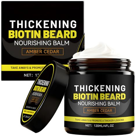 Bálsamo Barba Hombre 120 ml, Hidratante Y Humectante Cera Barba Hombre, Bálsamo No Graso, Beard Balm Suaviza, Alisa Y Fortalece, Cuidado Y Peinado (Cedro)