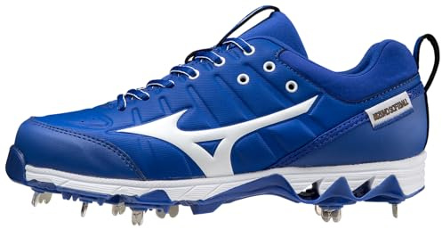 Mizuno Women's 320638.5200.12.0950 9-Spike Swift 7 Low Metal Softball Cleat, Royal-White, 7.5