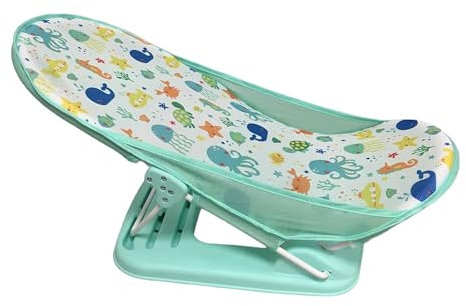 LADIDA Siège de bain de voyage, pliable et réglable, disponible en 3 couleurs, parfait pour le bain des nouveau-nés (285 vert)
