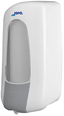 Jofel - Seifenspender für die Wandmontage, nachfüllbar mit Schaum- und Gelkartuschen mit 1L Fassungsvermögen, Seifenspender, Anti-Korrosions- und Anti-Tropf-Ventil, ABS-Gehäuse, Aitana AC73000