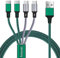 Amuvec Multi Kabel USB, 3A 1.2M Nylon Mehrere Ladekabel 4 in 1 mit 2 Micro USB 2 Typ C Anschlüsse, für iPhone 16, Samsung Galaxy S23 S22 S9 S8 S7 A5 J5, Huawei, Sony, Xiaomi, Nokia, Moto, LG, PS4