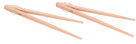 2Pcs Pinze da Cucina in Legno, Pinzette da Cucina Tostapane Pinze Pinze per Alimenti Pinzette Dritte per Pane Insalata Cibo Fritto Cibo Al Forno