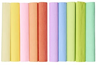 Volangpapper 25 x 200 cm TOP-2000 Creatinio pastellfärgad mix förpackning 10 stycken