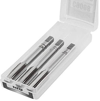 RICHMANN Juego de Machos de Roscar de HSS-G - 3 piezas (M5 x 0,8) - Métricos Rosca Fresado Machos de acero Si-Cr, Herramienta de Roscado, Máquina Rectas Flautas Mano de tornillo roscado - DIN 371C