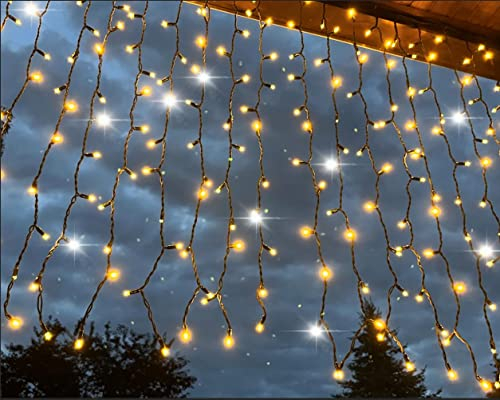 LEDZEIT - Profi Serie - Tenda Luci LED interno esterno, catena di prolunga senza cavo di rete, 1 x 1,5 m, flashing, bianco caldo, max 90m. impermeabile IP67, per Natale, matrimonio, decorazione