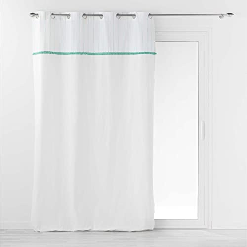 Douceur d'Intérieur Alizee Mint - Cortina de confección con ollaos (140 x 240 cm, polialgodón), Color Verde