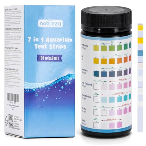 Nobleza 7in1 Wassertest Streifen (100pcs) – Schnelltest für Härte, pH & Wasserwerte – Einfache Kontrolle für Fische & Teich