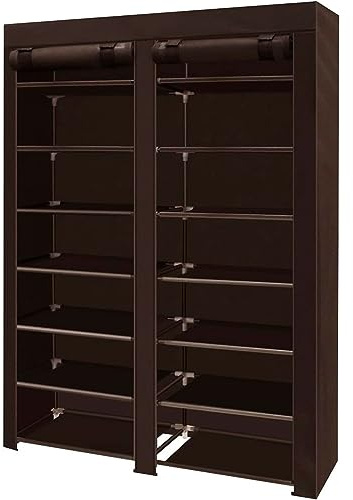 Nyana Home | Armario Zapatero Tela | 7 Niveles de Altura | Capacidad hasta 42 Pares | Medidas: 125 Alto 92 Ancho 28 Fondo (Marrón)