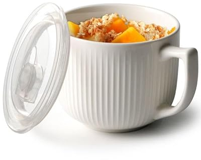 NUTRIUPS 900ml cuencos para microondas con tapa, cuenco con asas para sopa, ramen taza con tapa, soperas