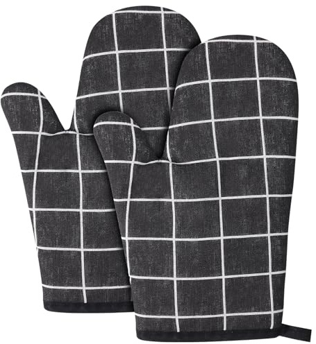 Candcamp Oven Gloves,Heat Resistant Double Sided Non Slip Kitchen Oven Mitt | for Grilling Cooking Baking Kitchen;Microwave Pizza;1Pair;Lattice