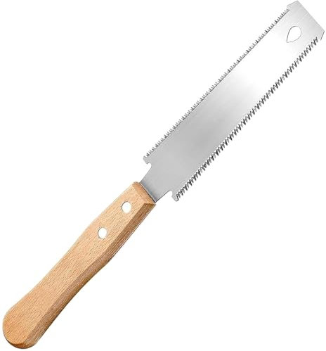 Amazleer Japanese Pull Flush Cut Saw for Woodworking Gardening, Double-Edged Pruning Hand Saw, Lightweight Saws with Ergonomic Wooden Handle for DIY, Carpentry Garden Projects