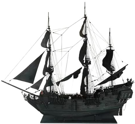 BAUBAUPLAY 3D-pussel trä piratskepp, 1/50 skala steampunk svart pärla piratskepp, gör-det-själv modellbygge hantverk träbyggsats present till födelsedag för vuxna (sats version)
