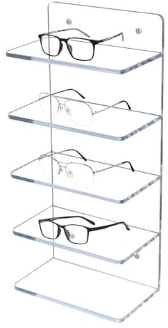 Supporto per occhiali da sole, supporto per occhiali da sole | Rack degli occhiali trasparenti,Occhiali da sole acrilici a 5 livelli da sole organizzatore da tavolo a portata di mano per occhiali