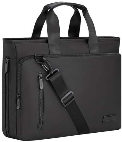 RAINYEAR Expandable Laptop Briefcase Fits 15.6 Inch Laptop Water-Repellent Messenger Shoulder Bag for Men Women, Large Capacity Tear-Resistant Travel Business Office Work Handbag