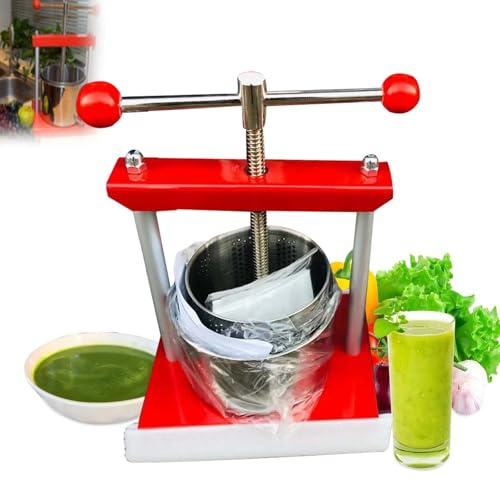 Pressoir à Fruits et à vin en Acier Inoxydable de 2/3/6/12L – Pressoir à cidre Manuel Robuste avec poignée en T et Structure Stable, Poutre transversale pivotante pour la Fabrication de jus de Pom 2L