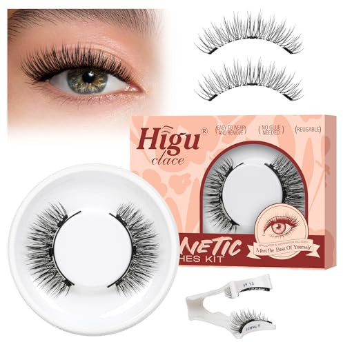 Higu clace PestañAs MagnéTicas Con Aplicador, Magnetic Eyelashes(Lash A1)