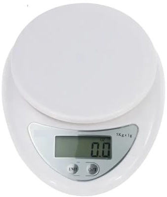 Báscula de cocina, Báscula digital portátil LED de 5 kg for alimentos, báscula electrónica cocina, pequeña, con pesaje en gramos,para hornear, café, joyería