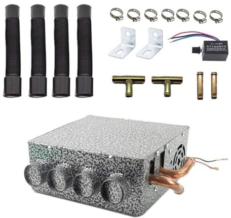 Car Auxiliary Heater with 4 Ports Assembly Windscreen Defroster Simple Installation for Heating Defrosting with Speed Switch, 24v