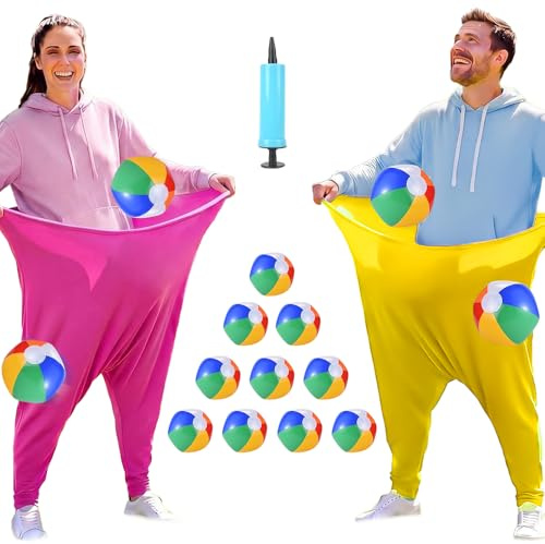 KQWVZ Granny Pants - Gioco da lancio, 2 pezzi, pantaloni della nonna, con 10 palline rimbalzanti e 1 pompa per palloncini, per adulti e bambini, gioco di lancio per carnevale, riunioni di famiglia