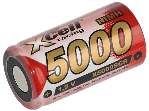 XCell Akku X5000SCR Sub-C Hochstrom Flattop (Höhe 43,8 mm, ø 22,9 mm, Spannung 1,2 V, Gewicht 69 g, 5000 mAh, NI-MH-Akku, Wiederaufladbar) 137691