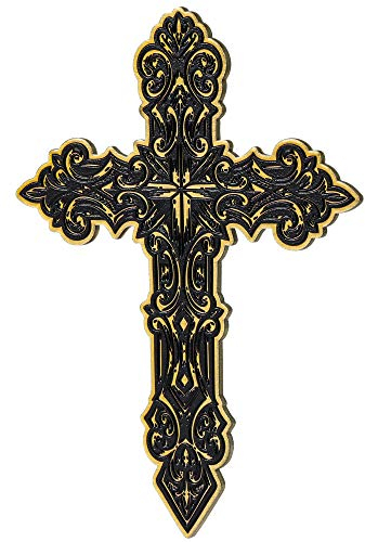 KADAX Cruz de metal, cruz dorada de acero inoxidable con agujero, cruz moderna para frigorífico, congelador, crucifijo para pared, cuerda, cadena, objetos decorativos, idea de regalo (con imán)