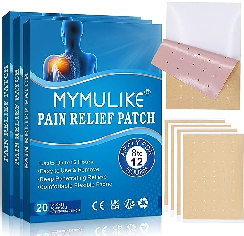 Pain Relief Patches 60 PCs, Pain Relief Plaster for Knee Joint, Chinese Natural Pain Relief Plaster Self Heating Warming Meridians Patches Plaster
