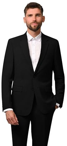 Hirschthal - Chaqueta de traje para hombre de 2 botones - o traje de negocios con pantalones de traje - Corte regular - Chaqueta y pantalón combinables en diferentes tamaños - con saco para ropa,