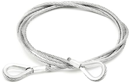 ALFA LOGISTIK Drahtseil mit Kauschen 18mm Durchmesser 3m Länge - Stahlseil mit Ösen - Drahtseil mit Kauschen - Anschlagseil