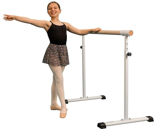 Cannons UK Freistehende, tragbare Ballett-/Stretchstange, 1,5 m, verstellbar 85–105 cm, Verlängerungsmöglichkeit, rutschfeste Füße (Ballettstange)