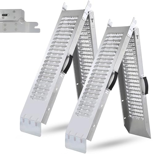 Denny International Van Ramps Heavy Duty – 2Pcs Galvanized Steel Folding Bike Ramp – 400Kg Capacity – Portable Loading Ramp for Motorbike, Scooter and Quad Motor Vehicle Mobility - 180 x 22.5 x 4.5CM